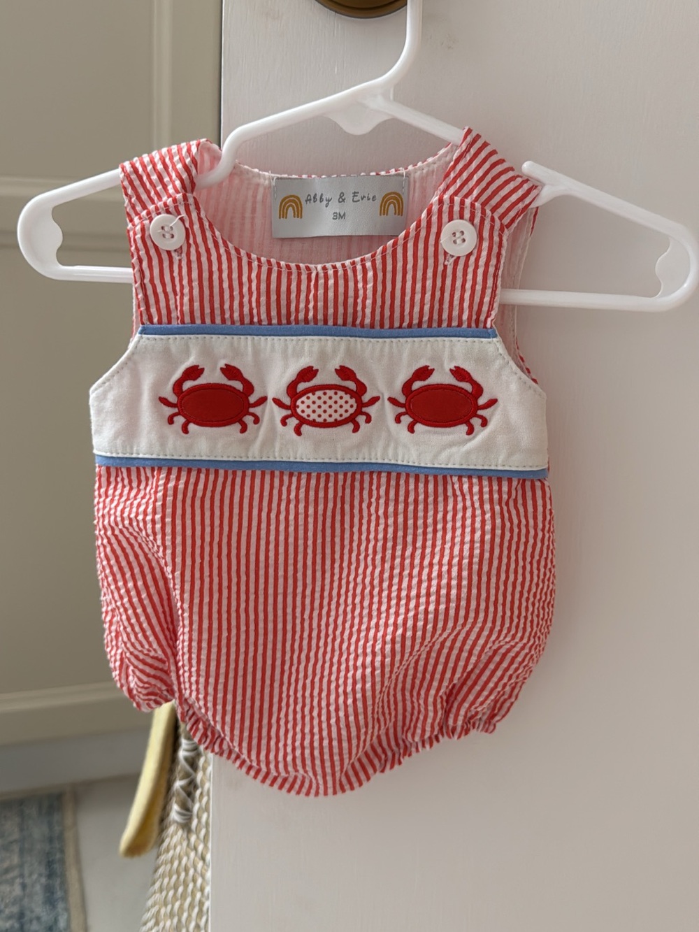 Red Stripe Crab Bubble Romper - Kids Accessories